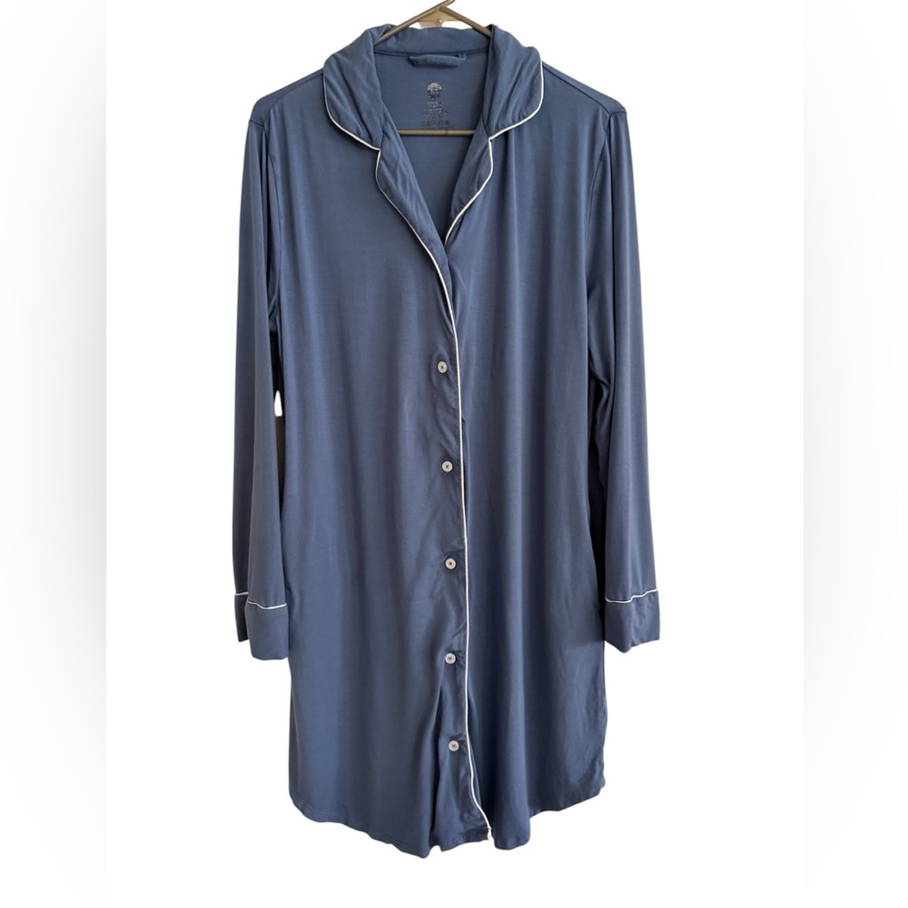Kindred Bravely Maternity Clea Long Sleeve Postpartum Nightgown Blue- Medium - Picture 2 of 6